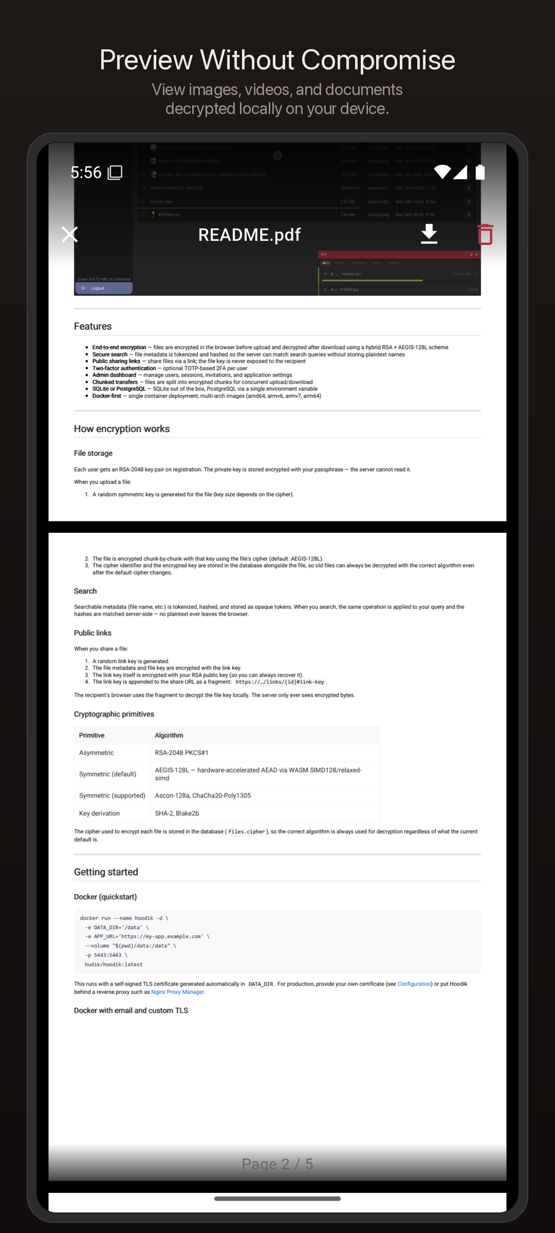 Hoodik App - File Preview